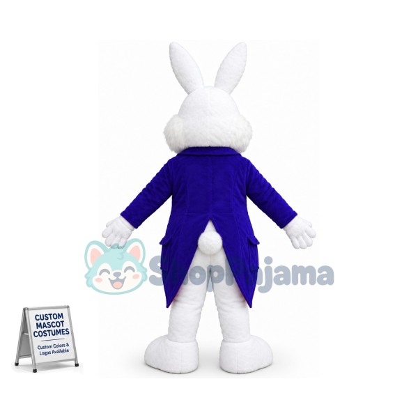 Blue Suit Easter Bunny Mascot Costume Available In US Warehouse
