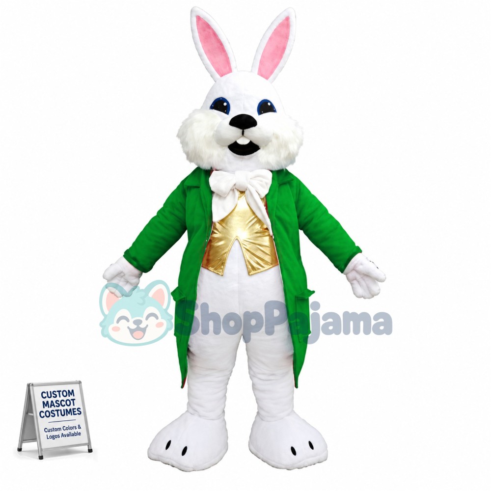 Green Suit Easter Bunny Mascot Costume Available In US Warehouse