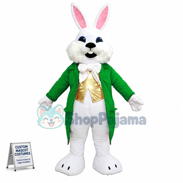 Green Suit Easter Bunny Mascot Costume Available In US Warehouse