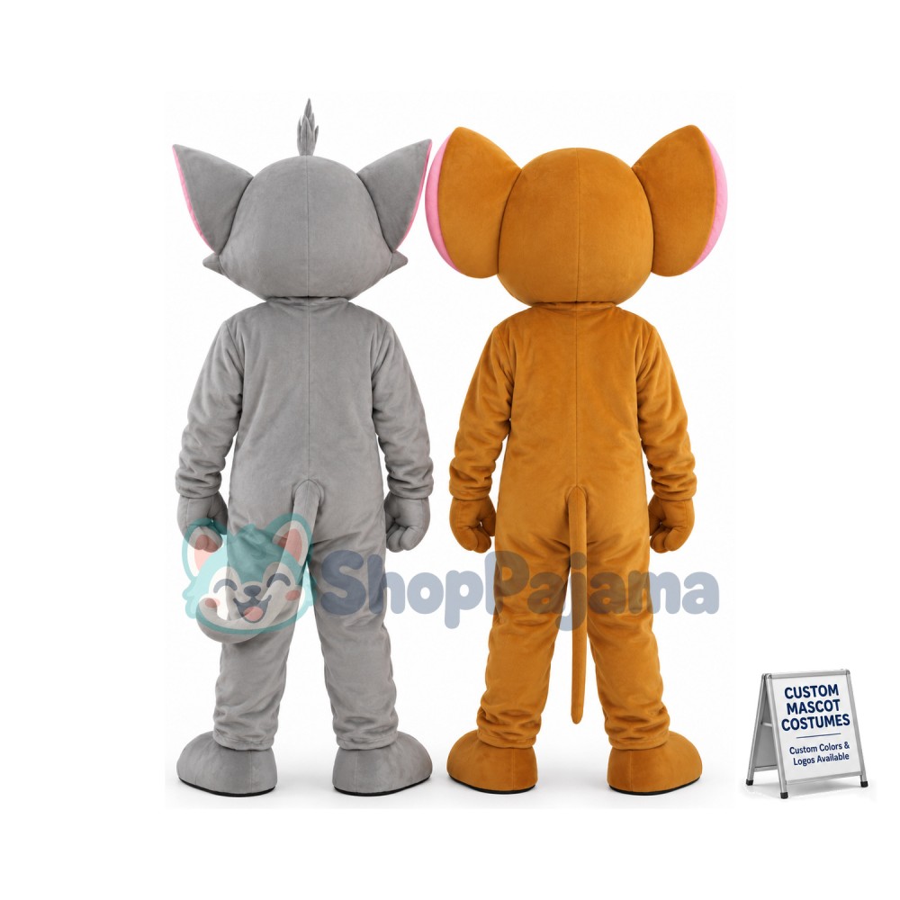Tom Cat & Jerry Mouse Cartoon Mascot Costume