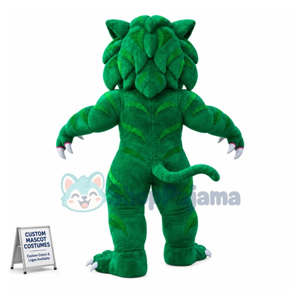 Fierce Green Wildcat Mascot Costume