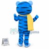 Blue Tiger Mascot Costume Custom Mascot
