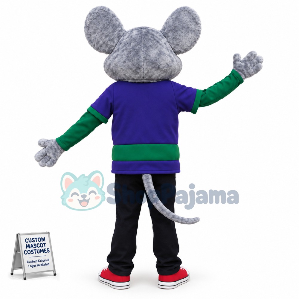 Chuck E. Cheese Mascot Costume Happy Lightweight Mouse Mascot Costume