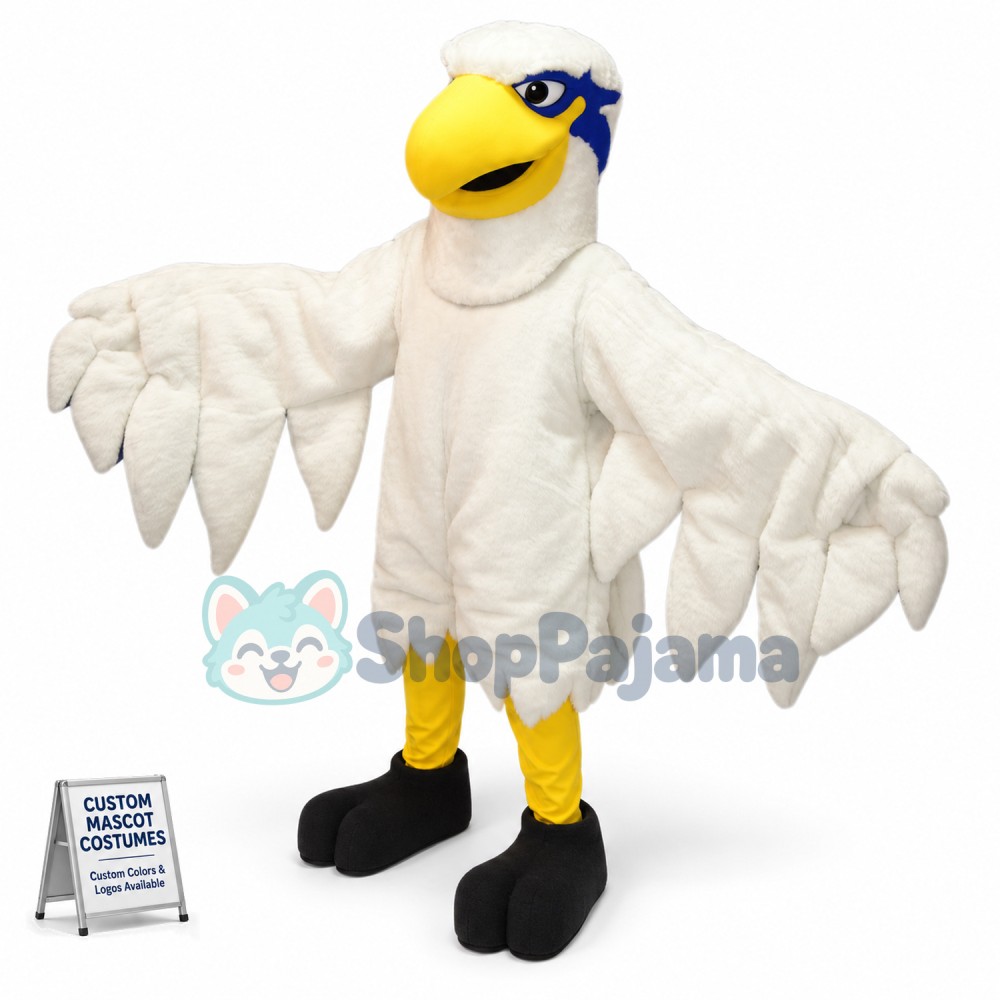 White Lightweight Hawk Mascot Costume