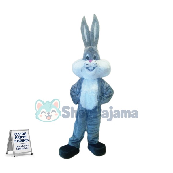 Grey Lightweight Rabbit Mascot Costume