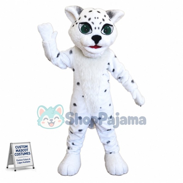 Happy Lightweight Snow Leopard Mascot Costume