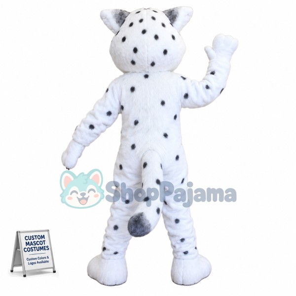 Happy Lightweight Snow Leopard Mascot Costume