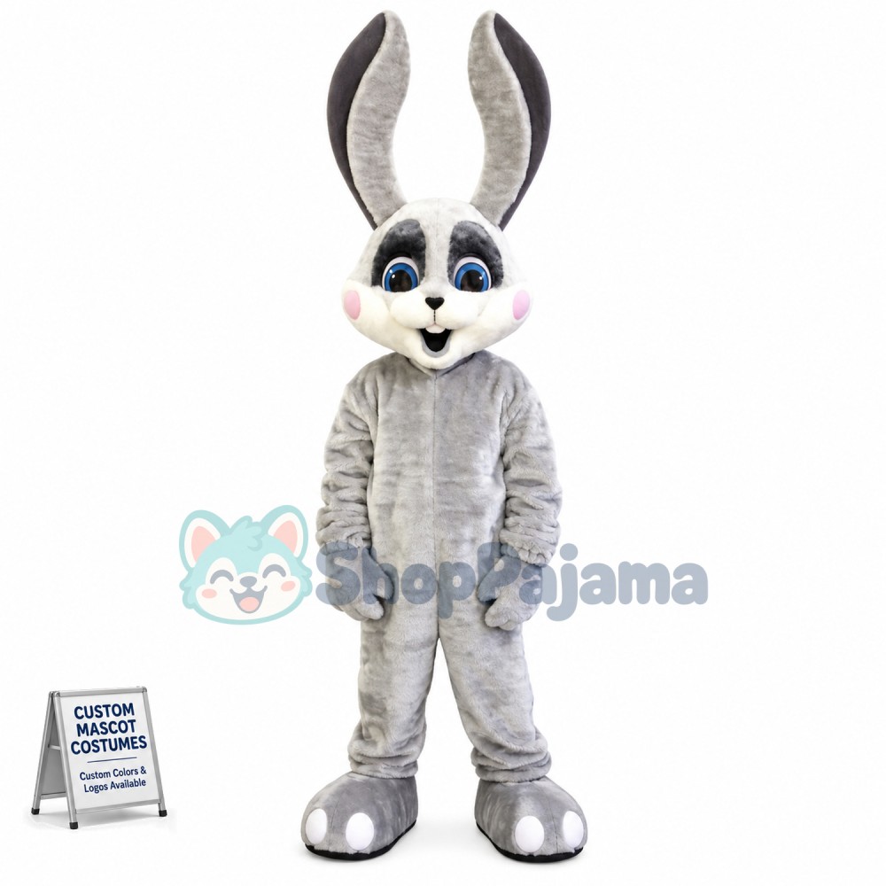 Smiling Bunny Mascot Costume