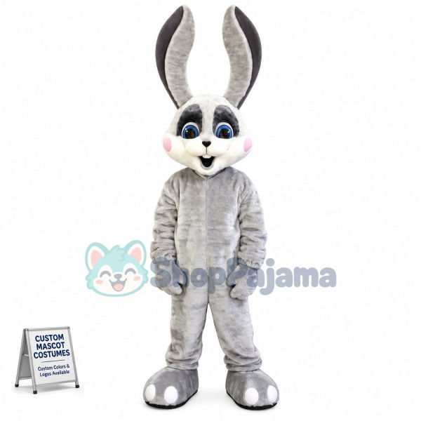 Smiling Bunny Mascot Costume