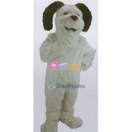 White Shaggy Dog Mascot Costume