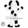 White & Black Shaggy Dog Mascot Costume