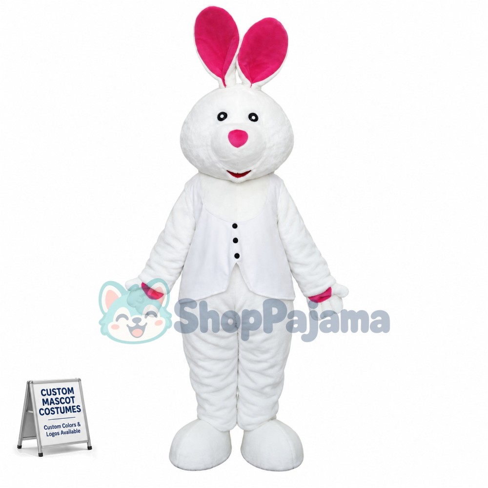 Easter White Bunny Rabbit Mascot Costume