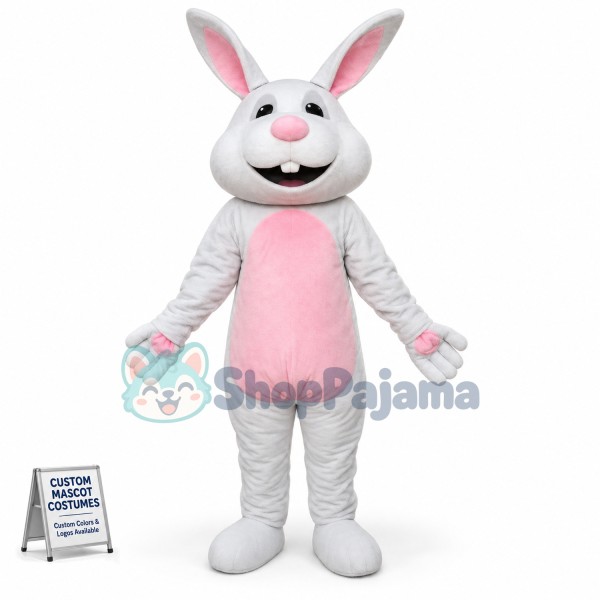 Easter White Rabbit Bunny Mascot Costume