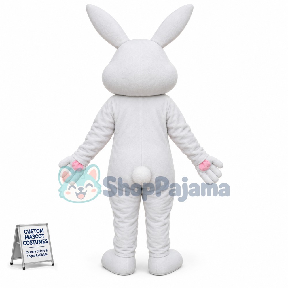 Easter White Rabbit Bunny Mascot Costume