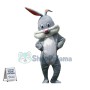 Happy Grey Rabbit Bunny Mascot Costume