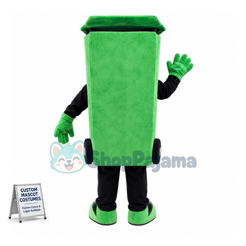 Green Garbage Bin Mascot Costume