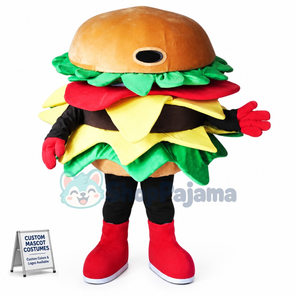 Custom Mascot Hamburger Mascot Costume