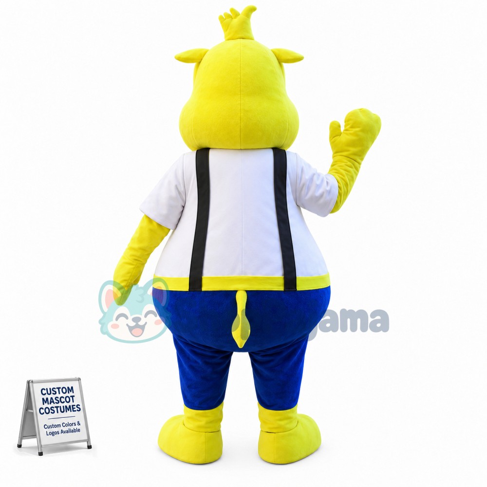 Yellow Rhino Mascot Costume