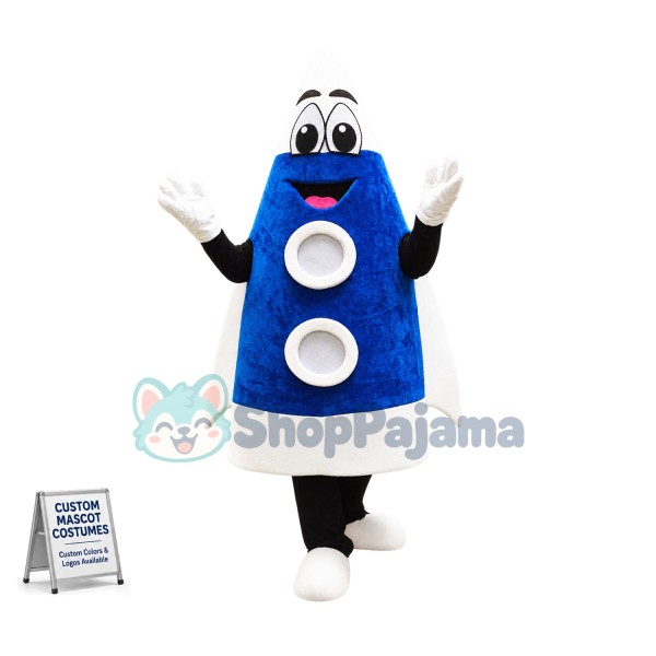 Blue Rocket Mascot Costume