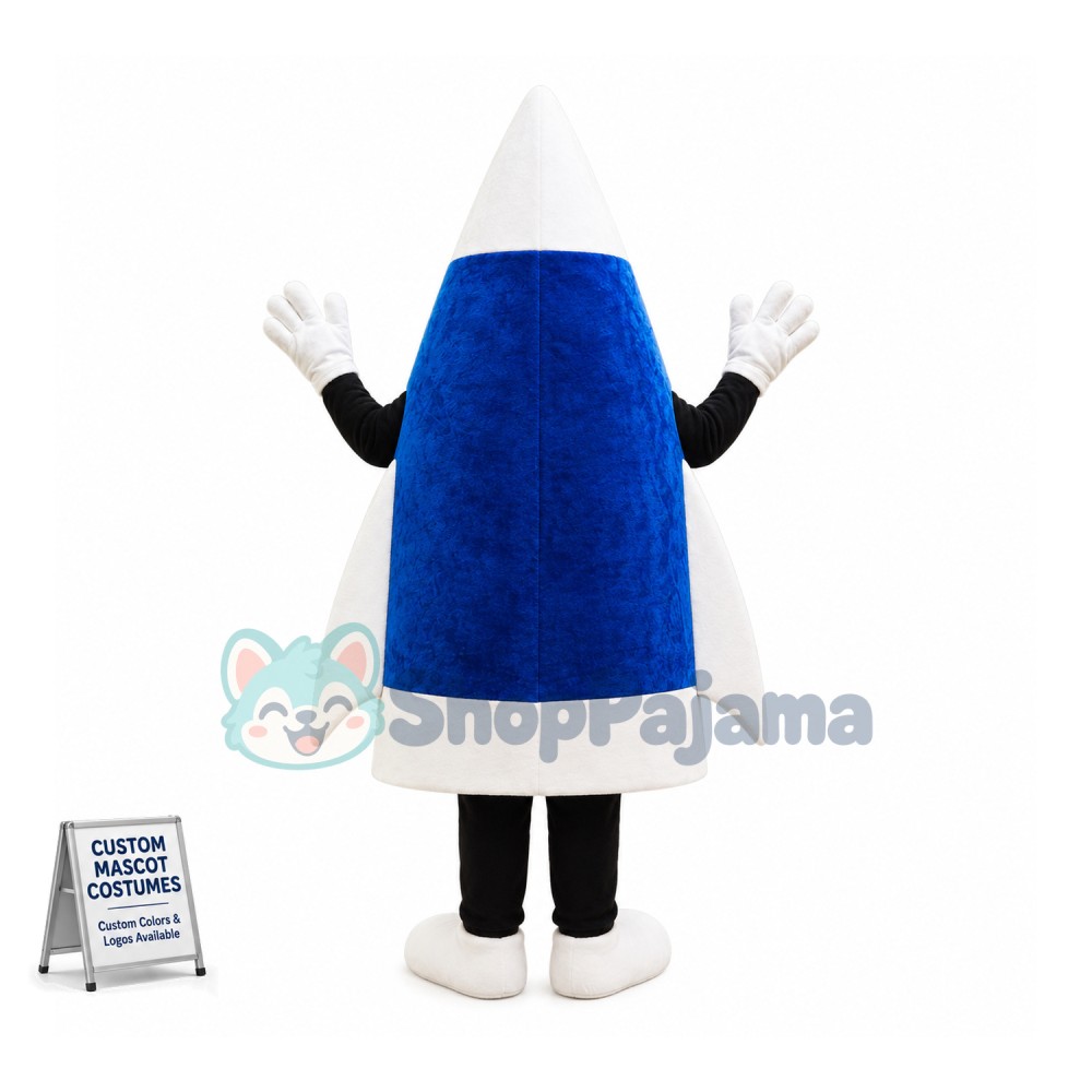 Blue Rocket Mascot Costume