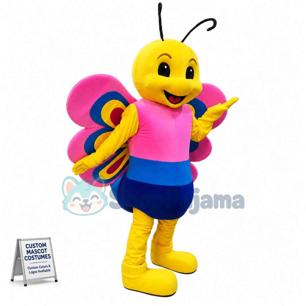 Friendly Lightweight Butterfly Mascot Costume