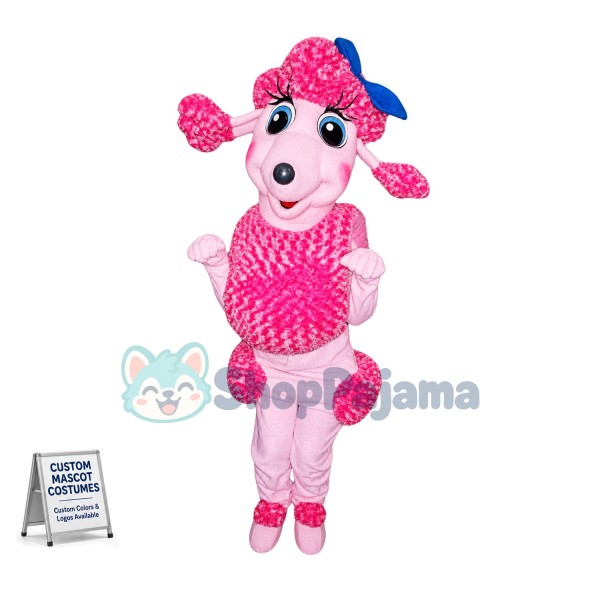 Pink Poodle Dog Mascot Costume