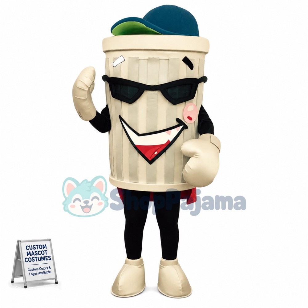 Happy Trash Can Mascot Costume