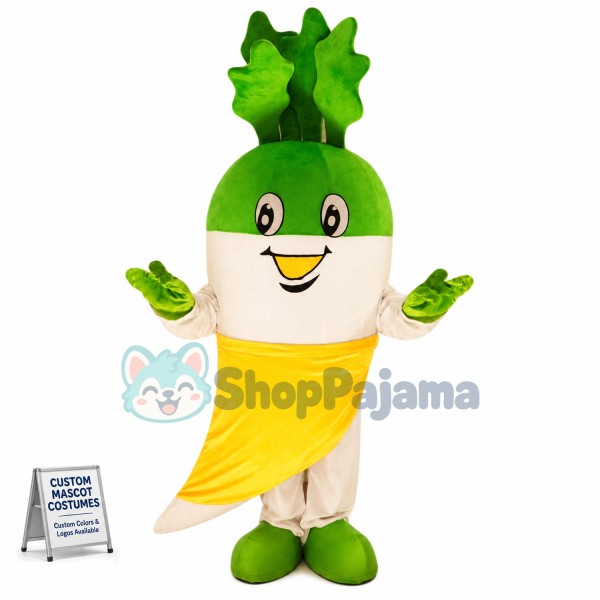 White Radish Mascot Costume