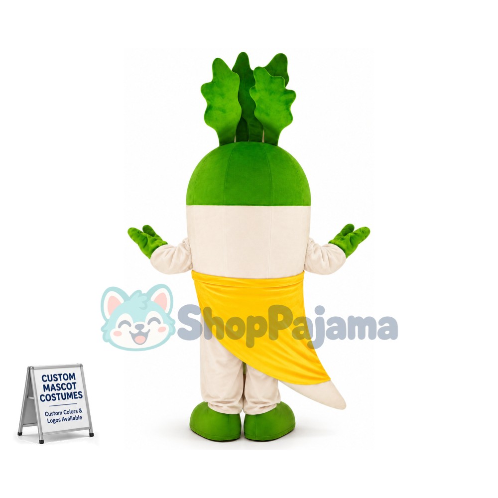 White Radish Mascot Costume