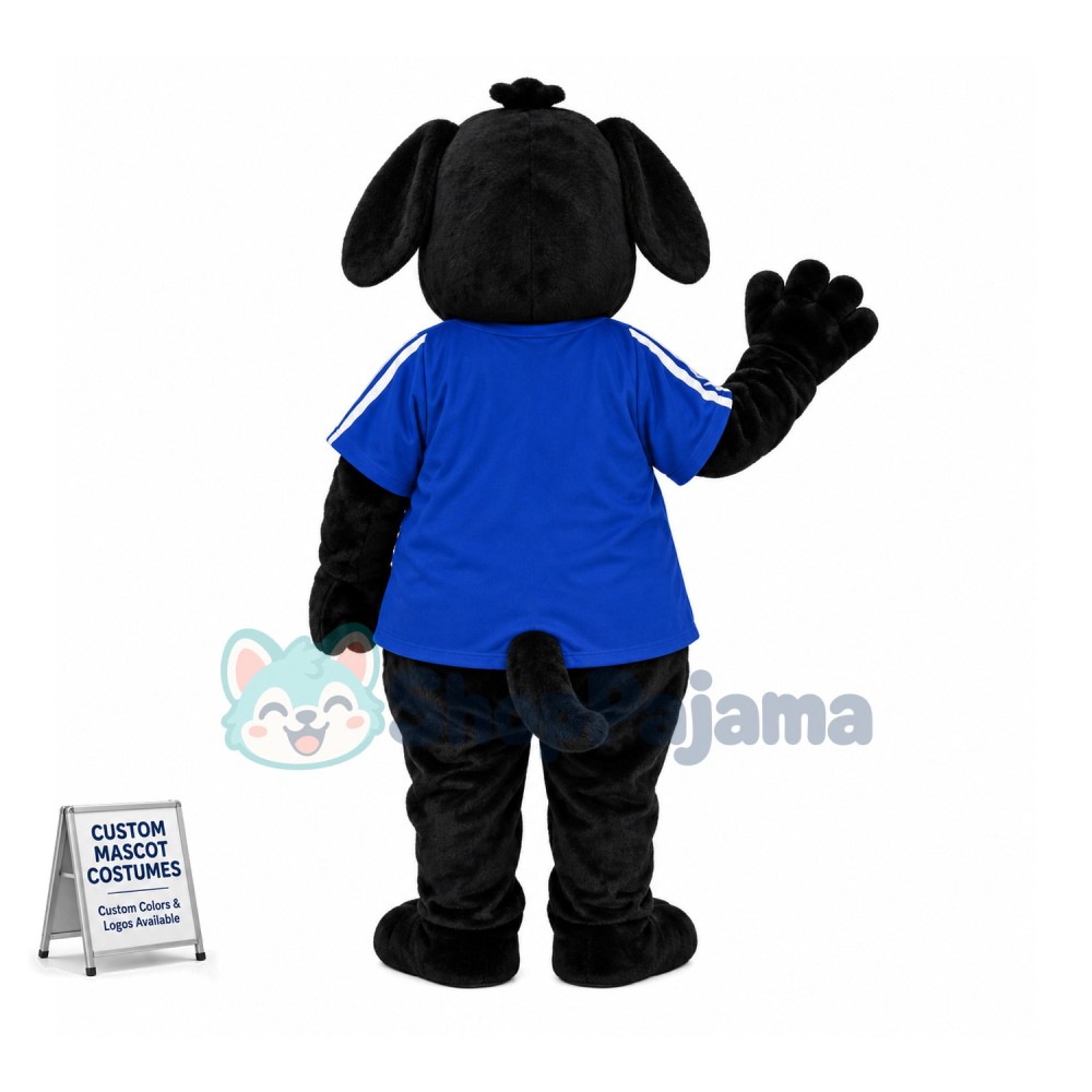College Black Dog Mascot Costume
