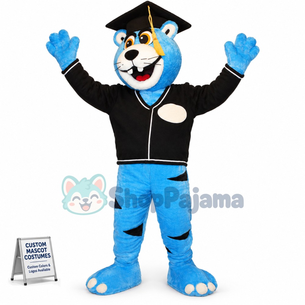 Blue Erudite Panther Mascot Costume