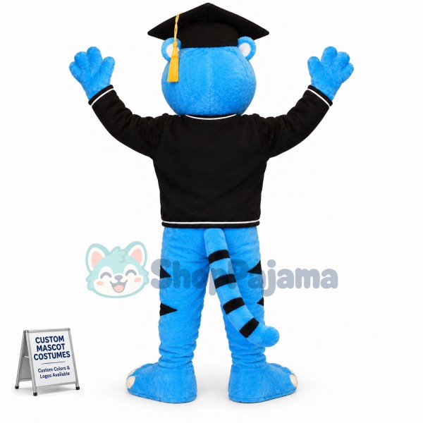 Blue Erudite Panther Mascot Costume