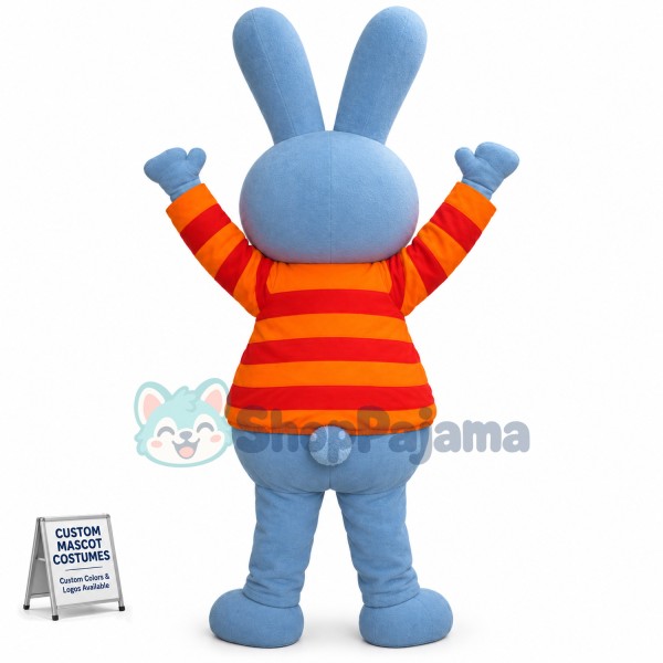 High Blue Bunny Mascot Costume