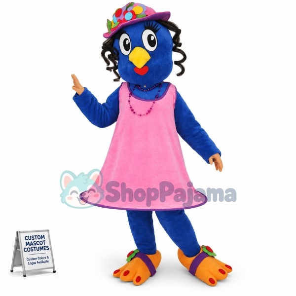 Blue Girl Bird Mascot Costume