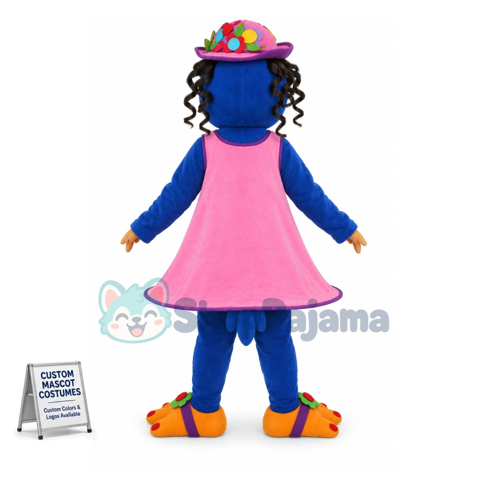 Blue Girl Bird Mascot Costume