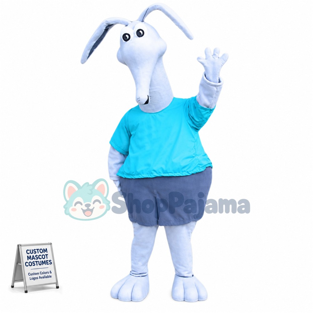 White Aardvark Mascot Costume
