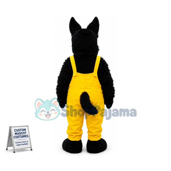 Big Eye Black Dog Mascot Costume