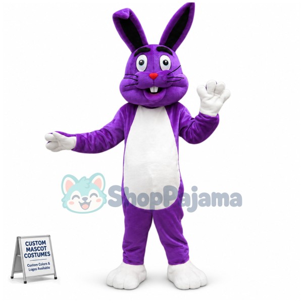 Purple Easter Bunny Mascot Costume