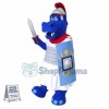 Blue Hippo Mascot Costume