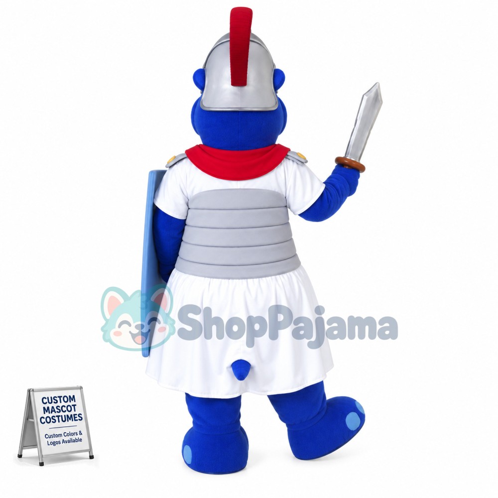 Blue Hippo Mascot Costume