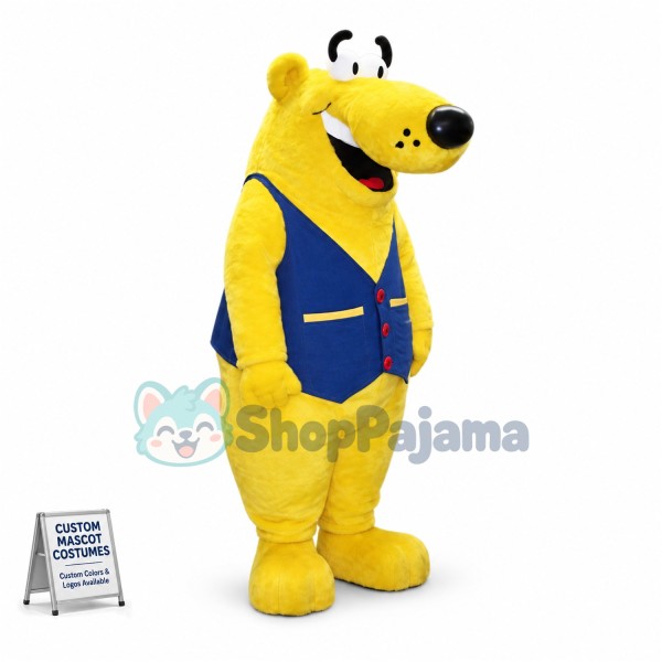Big Yellow Bear Mascot Costume