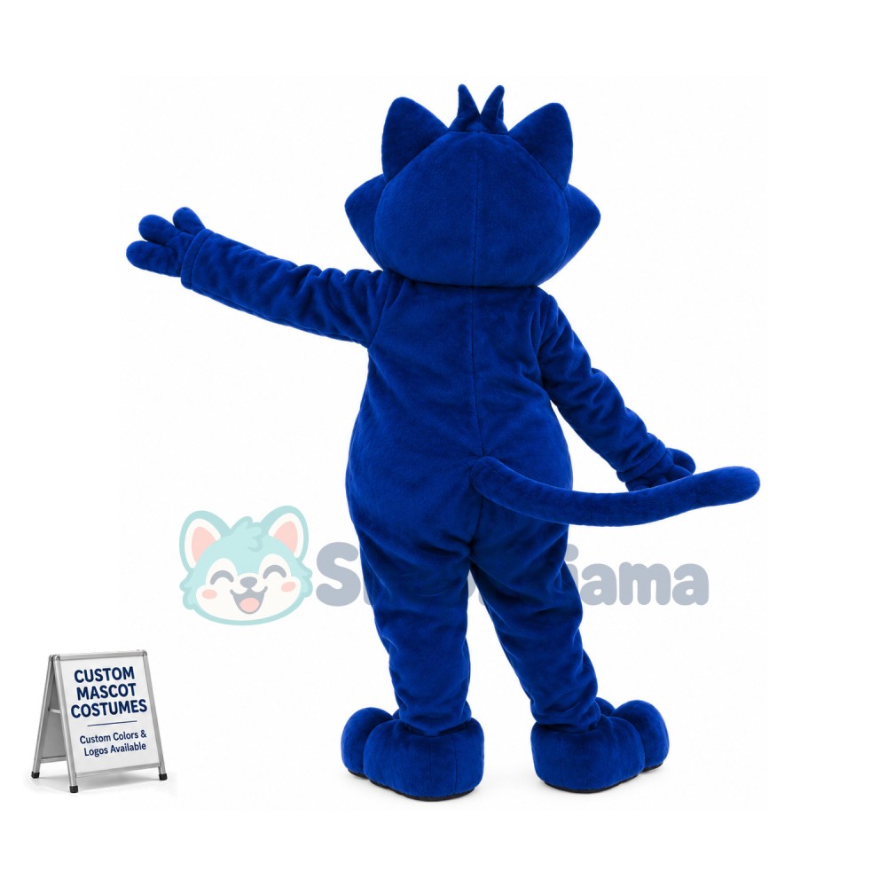 Blue & White Cat Mascot Costume