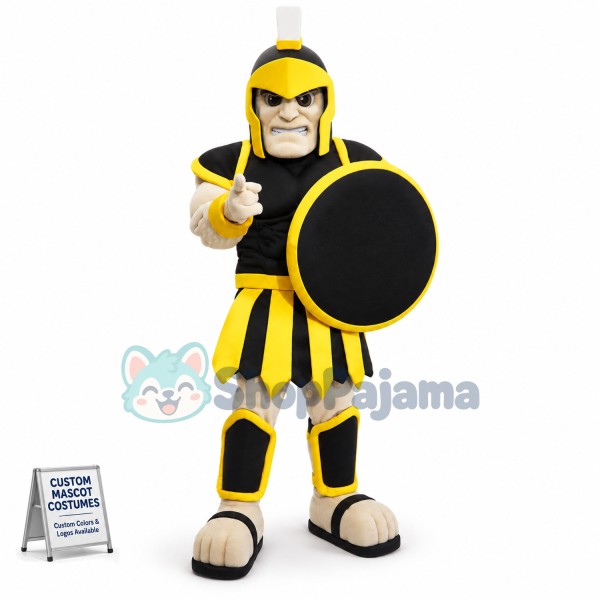 Black & Yellow Trojan Warrior Mascot Costume