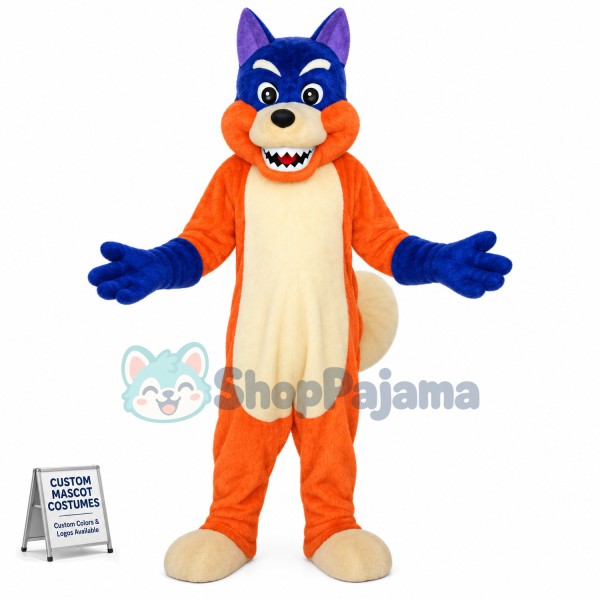 Blue Fox Mascot Costume