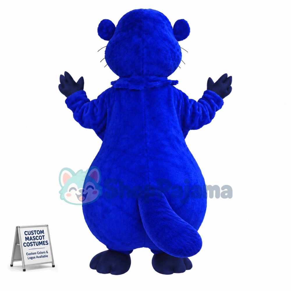 Blue Beaver Mascot Costume