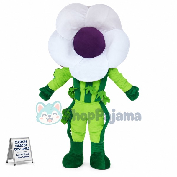 White Morning Glory Mascot Costume