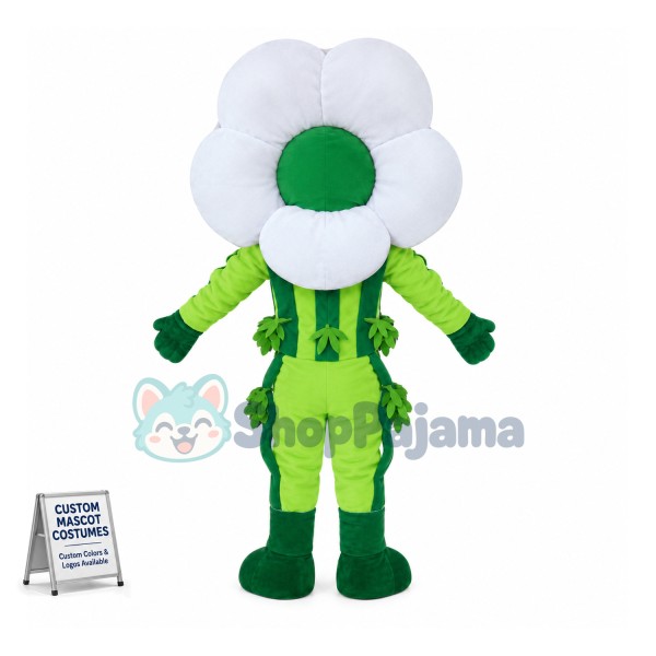 White Morning Glory Mascot Costume