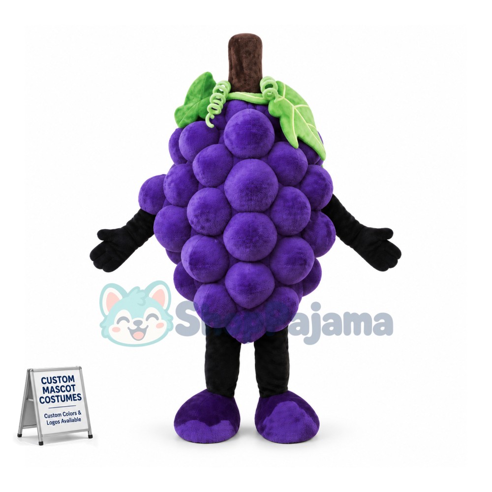 Purple Grape Mascot Costume