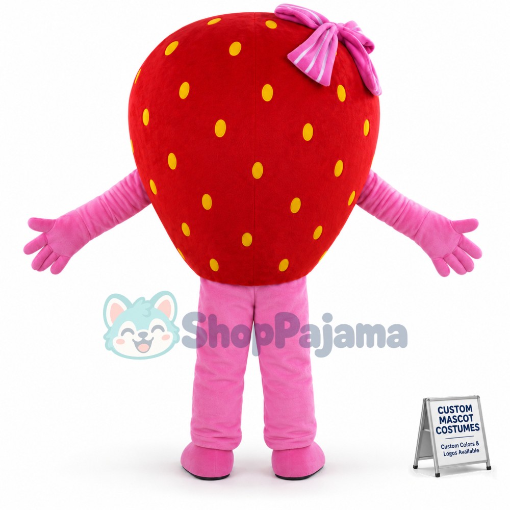 Happy Strawberry Girl Mascot Costume
