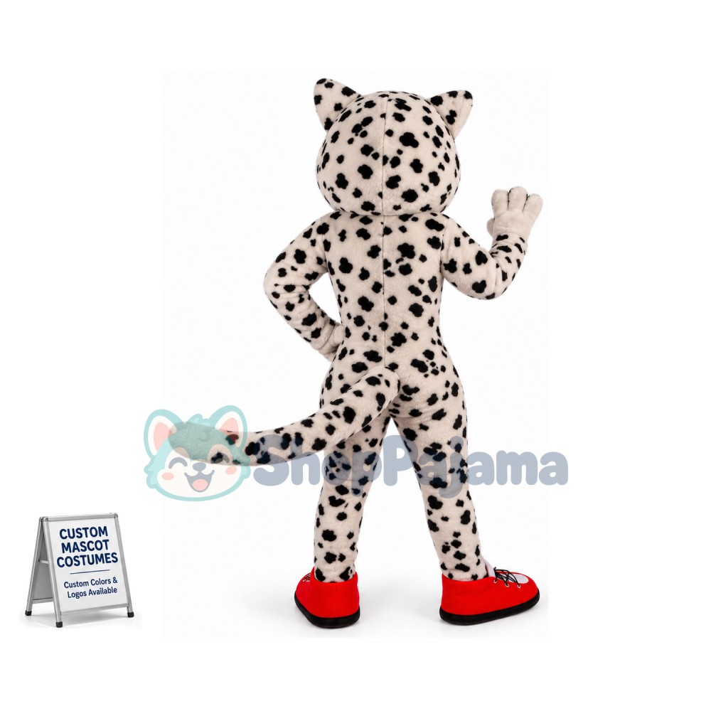 Happy Snow Leopard Mascot Costume